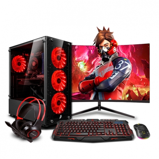 PC Gamer Draco Red Plus Core i5 12400F 12th  - 1