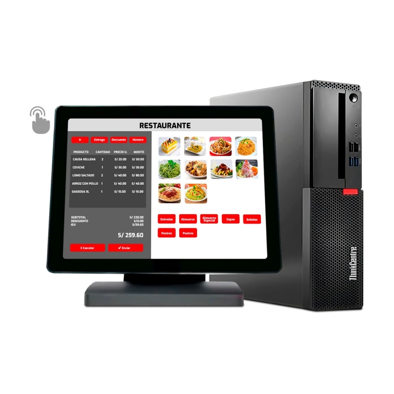 Punto de Venta - Computadora Lenovo M710S Intel Core i5 + Pantalla táctil multipunto  - 1