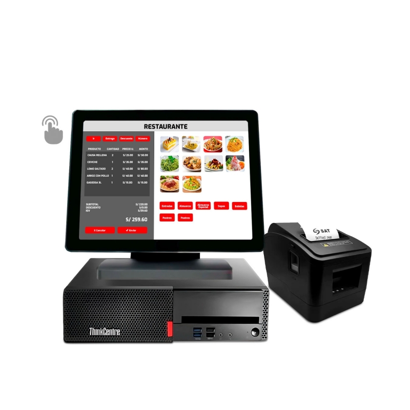 Punto de Venta - Computado Lenovo M710S Intel Core i5 + Pantalla táctil multipunto + Ticketera Termica  - 1